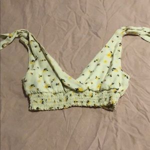 Yellow flower crop top